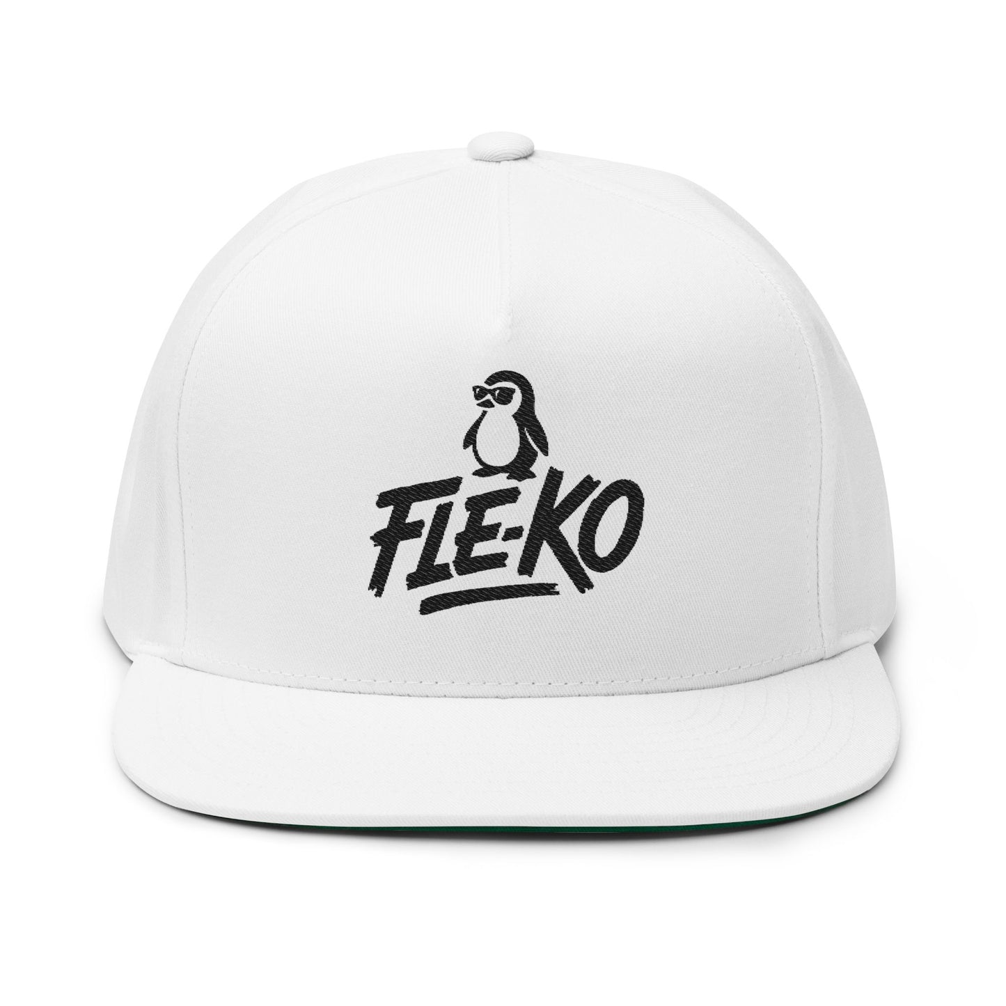 Flat Bill Cap with Fle-Ko Embroidery