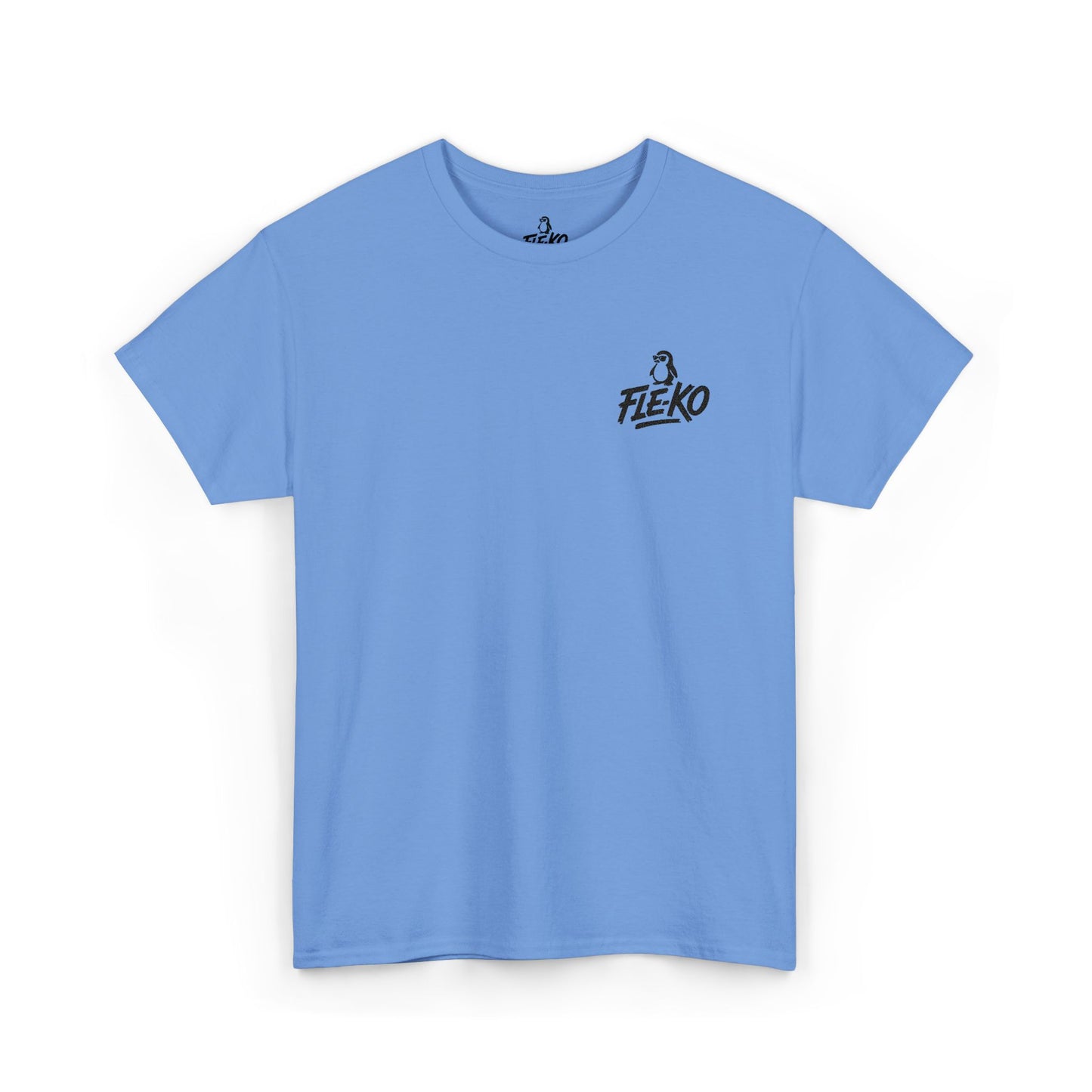 Heavy Cotton Tee With Black Fle-Ko Embroidery