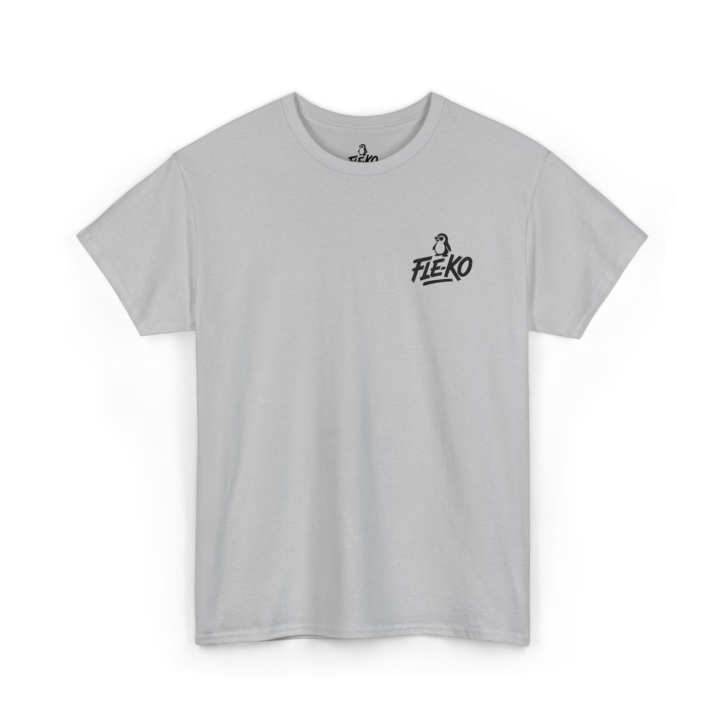 Heavy Cotton Tee With Black Fle-Ko Embroidery