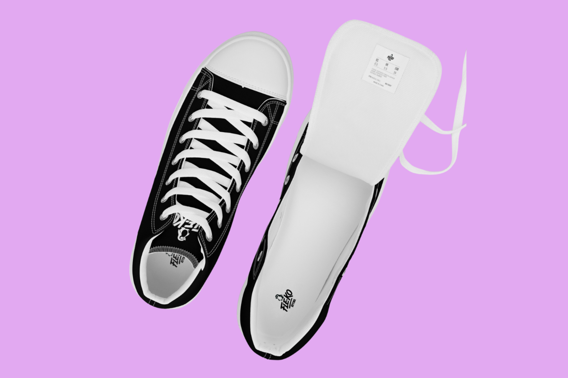 Fle-Ko Men’s Black Hi-Tops
