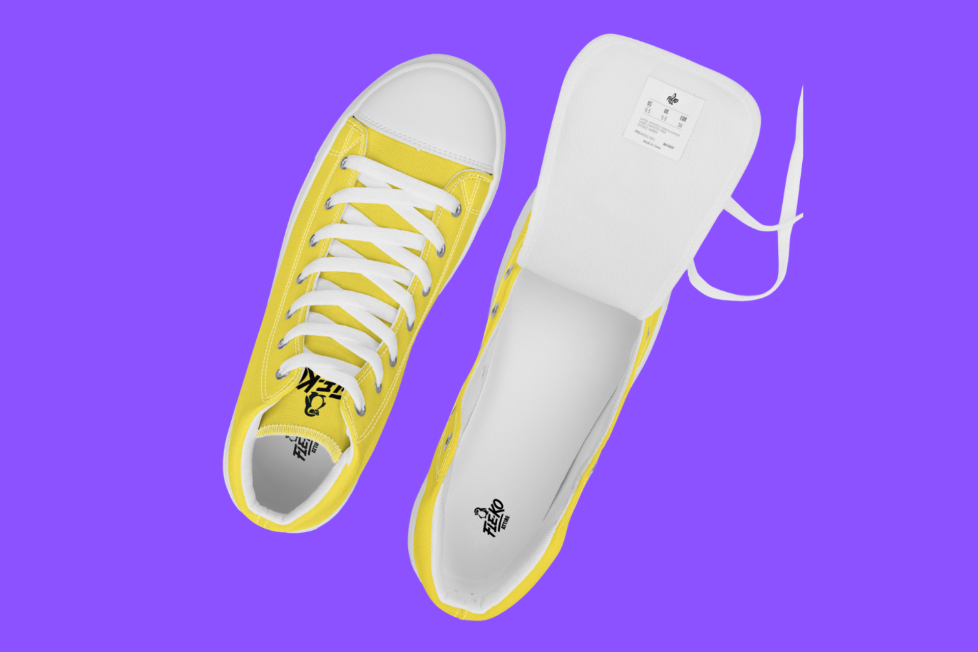 Fle-Ko Men's Yellow Hi-Tops