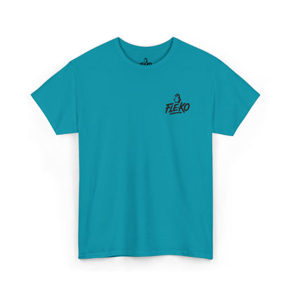 Heavy Cotton Tee With Black Fle-Ko Embroidery