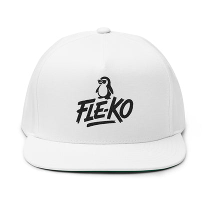 Flat Bill Cap with Fle-Ko Embroidery