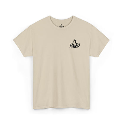 Heavy Cotton Tee With Black Fle-Ko Embroidery