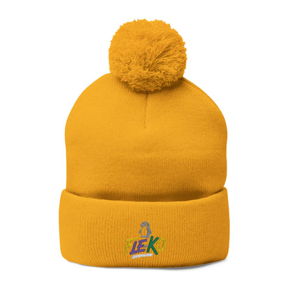 Fle-Ko Embroidered Pom-Pom Knitted Toque