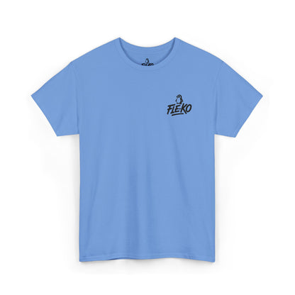 Heavy Cotton Tee With Black Fle-Ko Embroidery