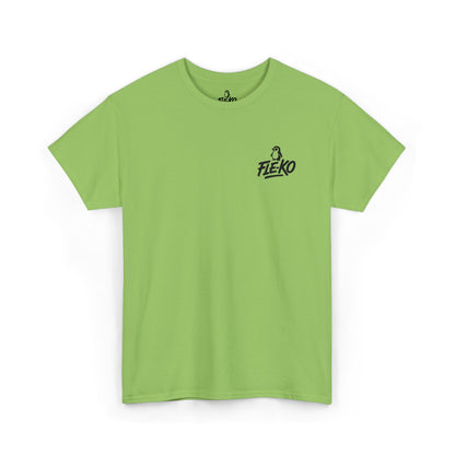 Heavy Cotton Tee With Black Fle-Ko Embroidery