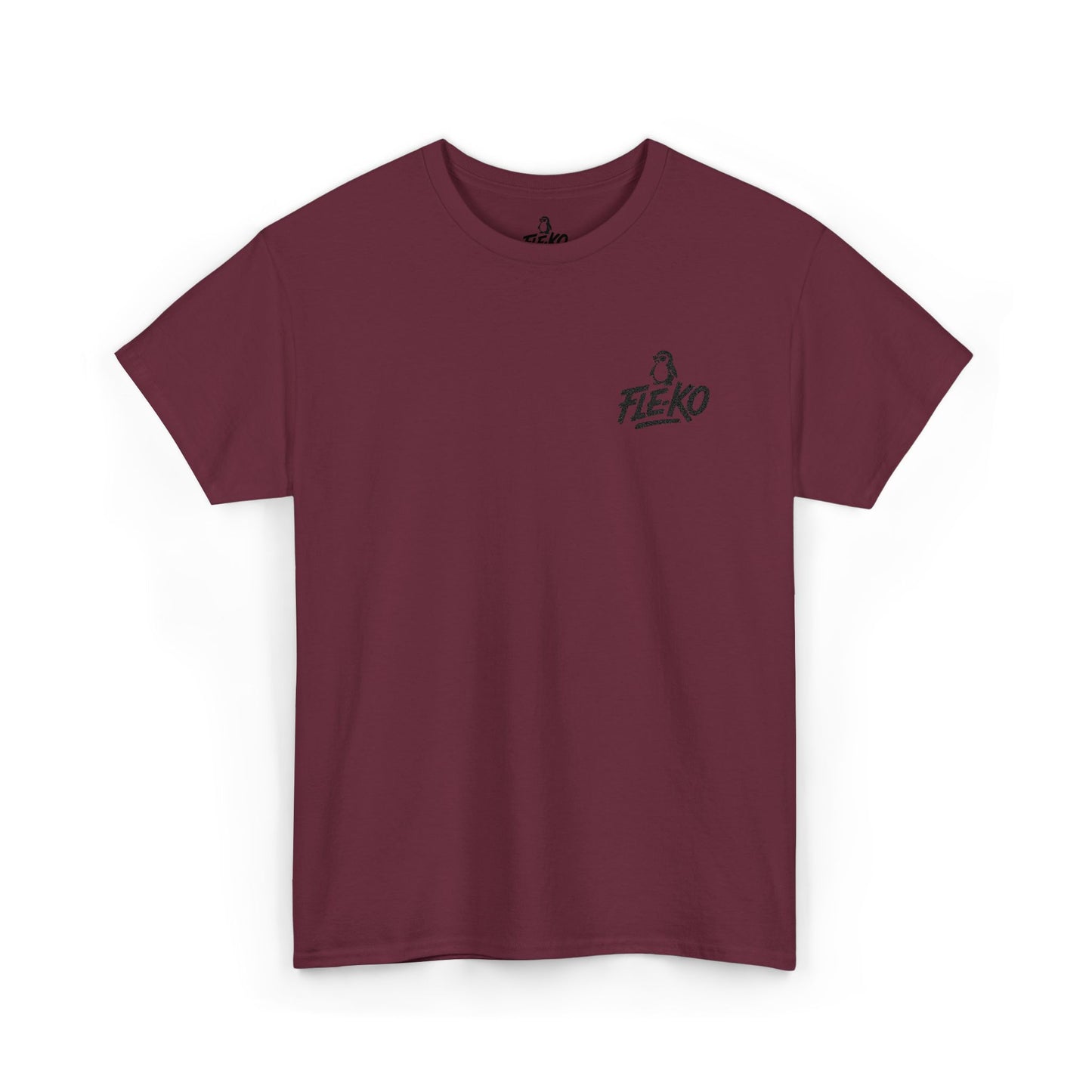 Heavy Cotton Tee With Black Fle-Ko Embroidery