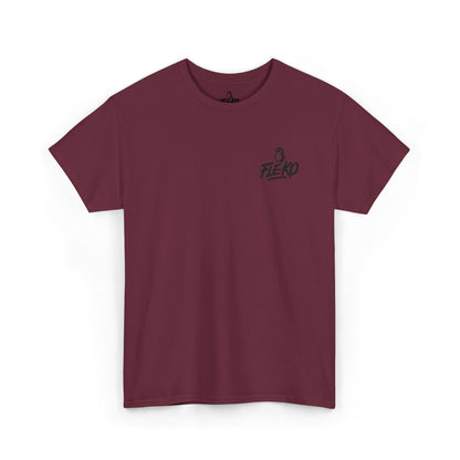 Heavy Cotton Tee With Black Fle-Ko Embroidery