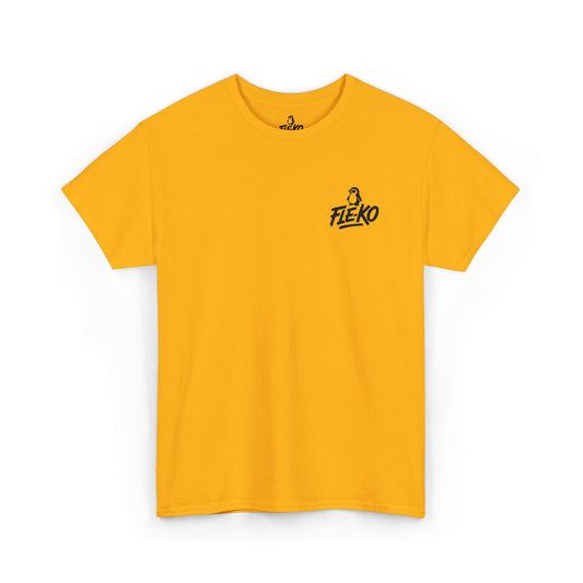 Heavy Cotton Tee With Black Fle-Ko Embroidery