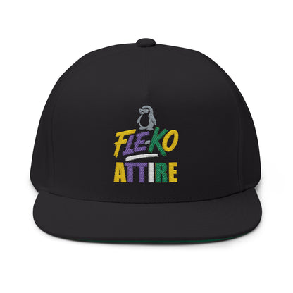 Colorful Fle-Ko Embroidered Flat Bill Hat