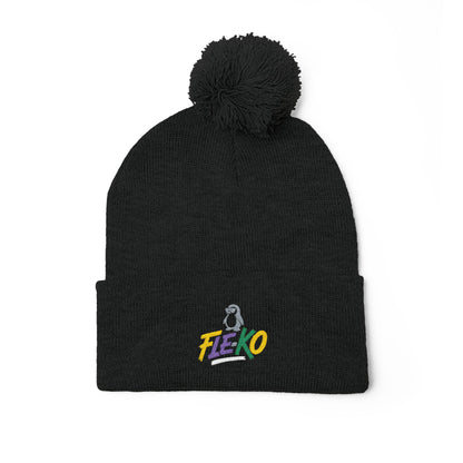 Fle-Ko Embroidered Pom-Pom Knitted Toque