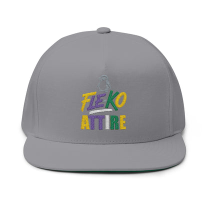Colorful Fle-Ko Embroidered Flat Bill Hat