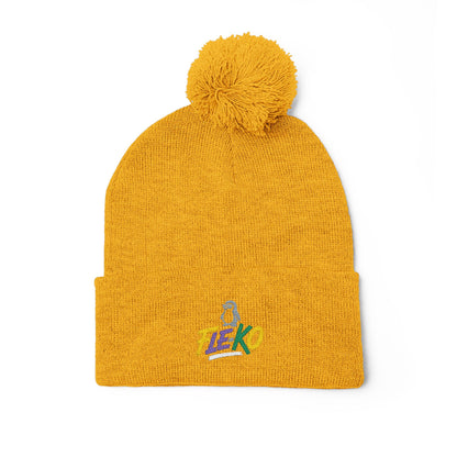 Fle-Ko Embroidered Pom-Pom Knitted Toque