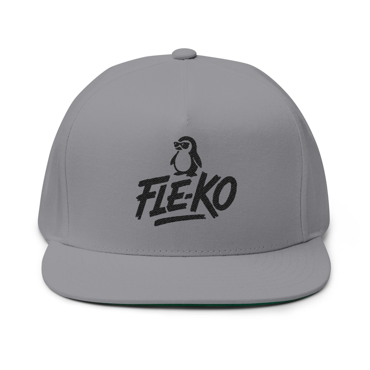 Flat Bill Cap with Fle-Ko Embroidery