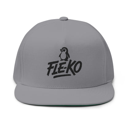 Flat Bill Cap with Fle-Ko Embroidery