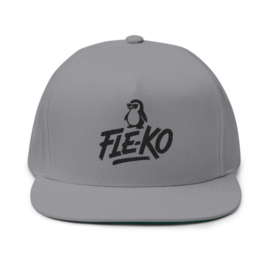 Flat Bill Cap with Fle-Ko Embroidery