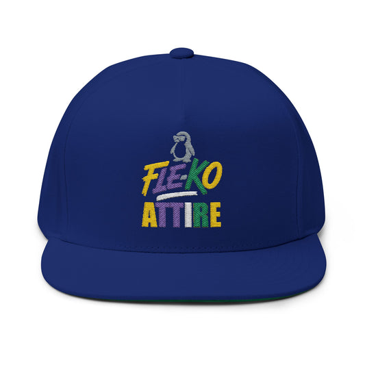 Colorful Fle-Ko Embroidered Flat Bill Hat
