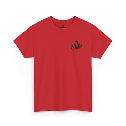 Heavy Cotton Tee With Black Fle-Ko Embroidery