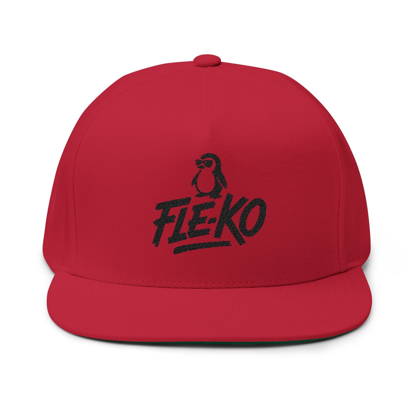 Flat Bill Cap with Fle-Ko Embroidery