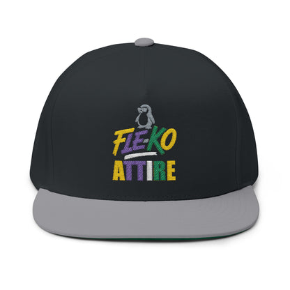 Colorful Fle-Ko Embroidered Flat Bill Hat