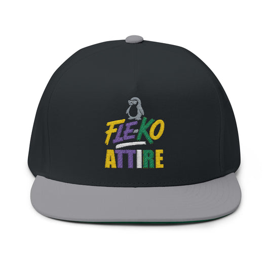 Colorful Fle-Ko Embroidered Flat Bill Hat