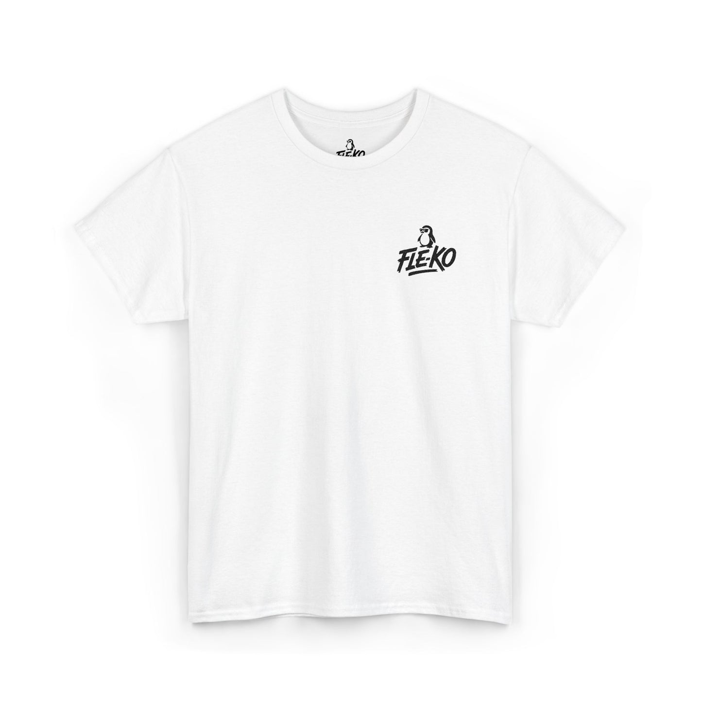 Heavy Cotton Tee With Black Fle-Ko Embroidery