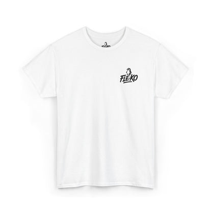 Heavy Cotton Tee With Black Fle-Ko Embroidery