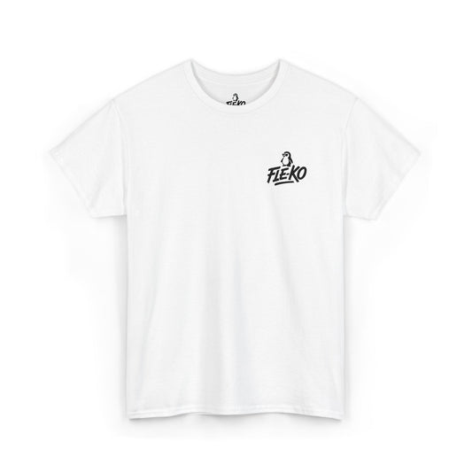 Heavy Cotton Tee With Black Fle-Ko Embroidery