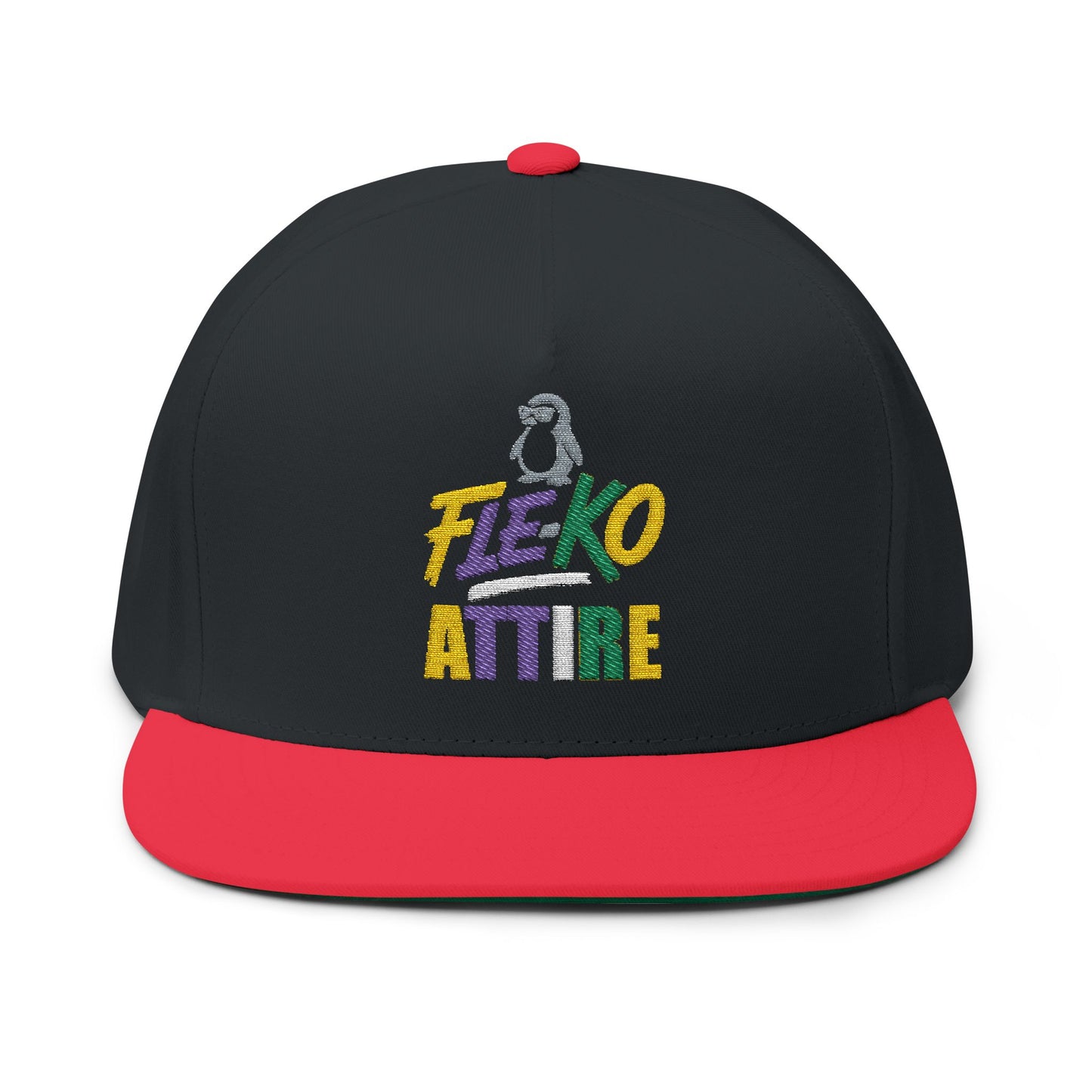 Colorful Fle-Ko Embroidered Flat Bill Hat