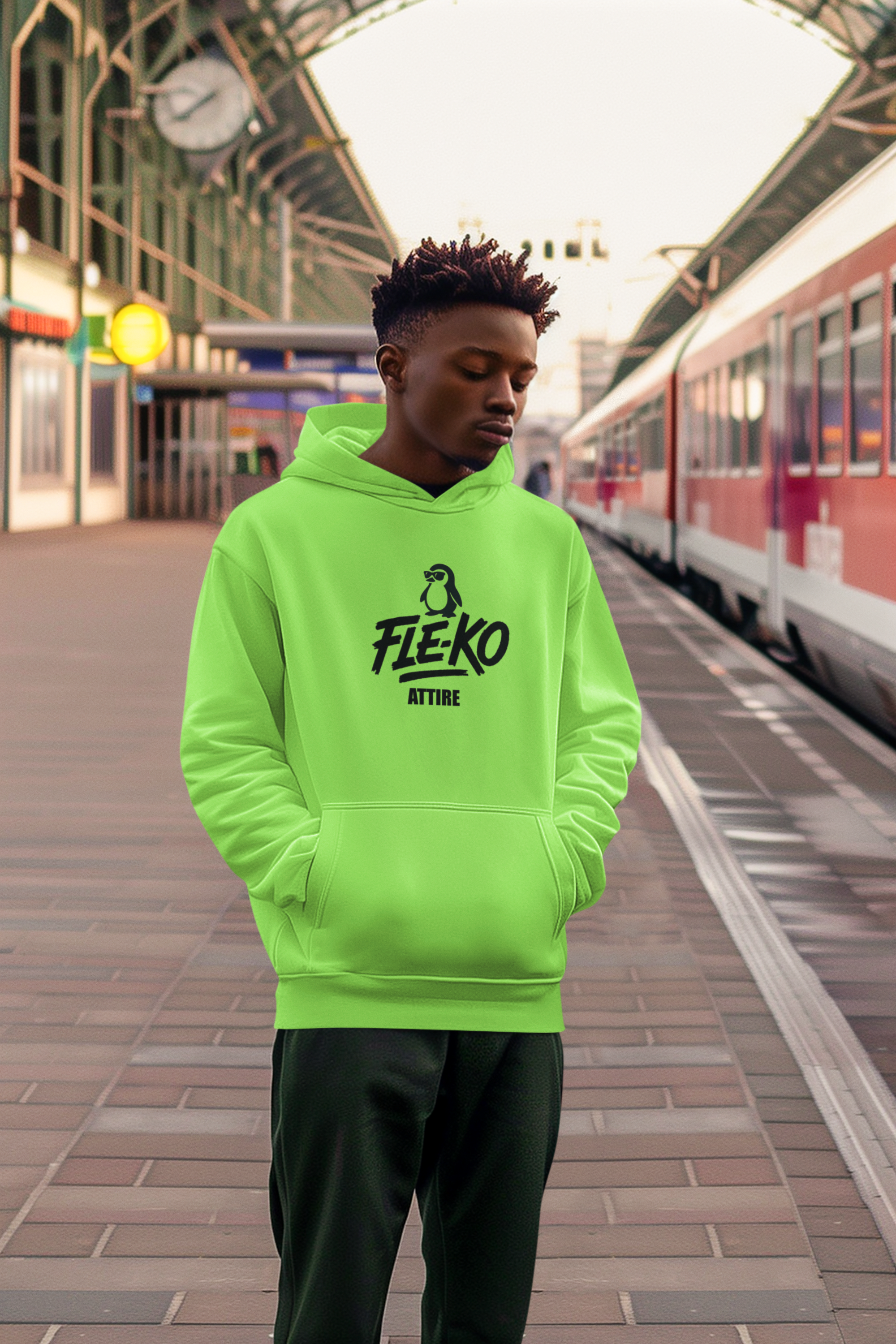 Fle-Ko Attire Signature Hoodie – Lime Green (Unisex)
