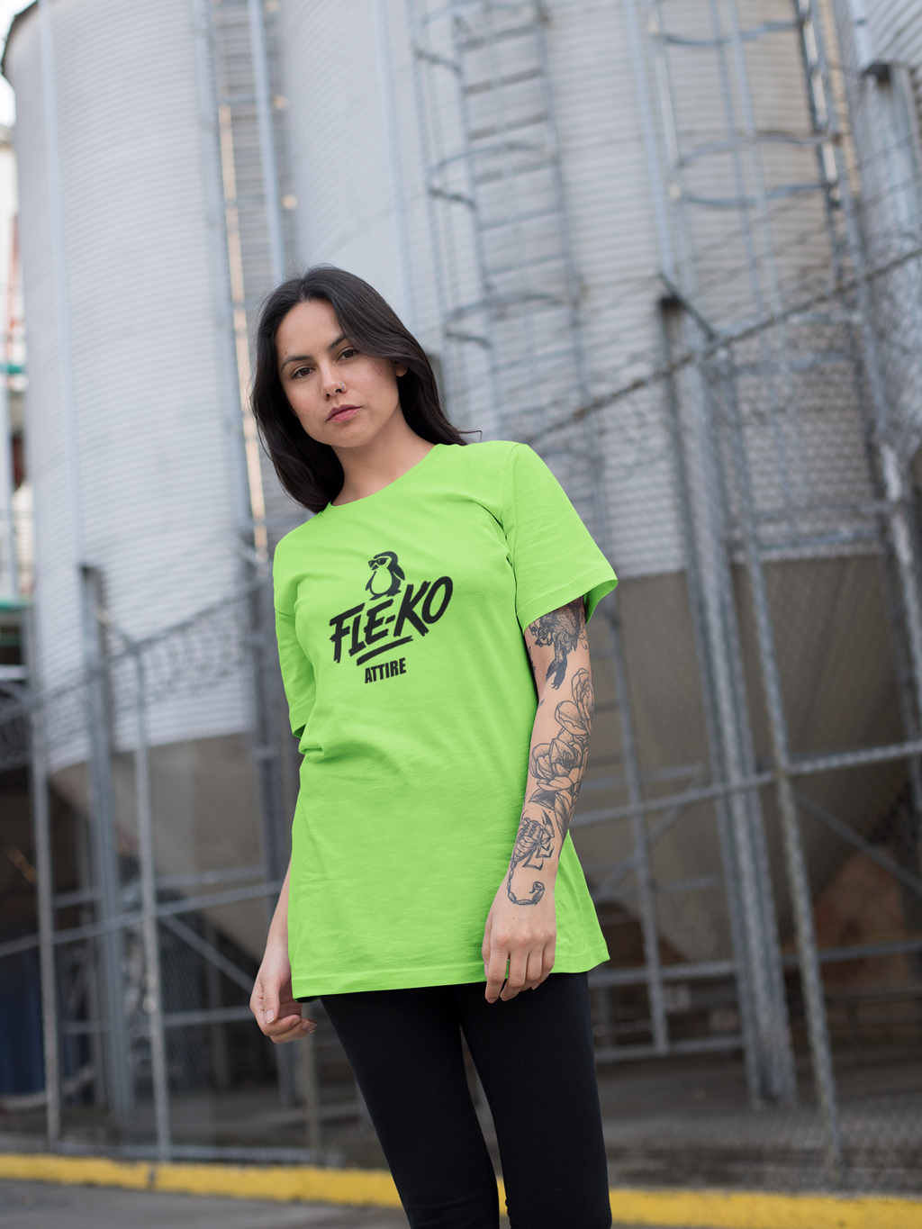 Fle-Ko Attire Full Logo Vibrant Cotton Tee