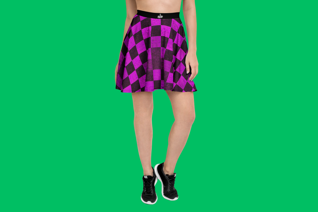 Fle-Ko Checkered Pink Skater Skirt