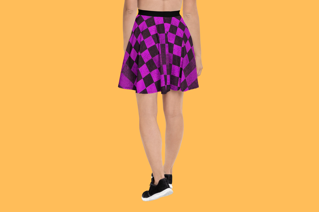 Fle-Ko Checkered Pink Skater Skirt