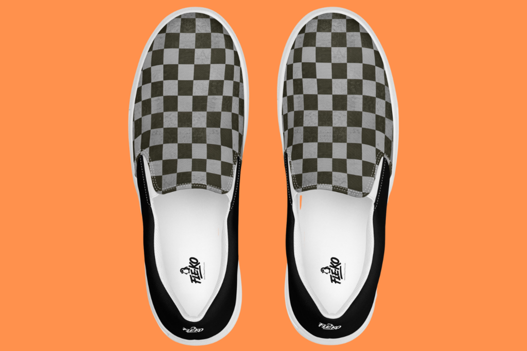 Fle-Ko Men's Checkered Grey Slip-Ons