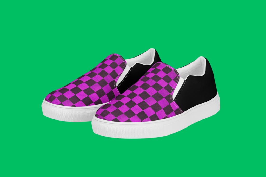 Fle-Ko Women's Checkered Pink Slip-Ons