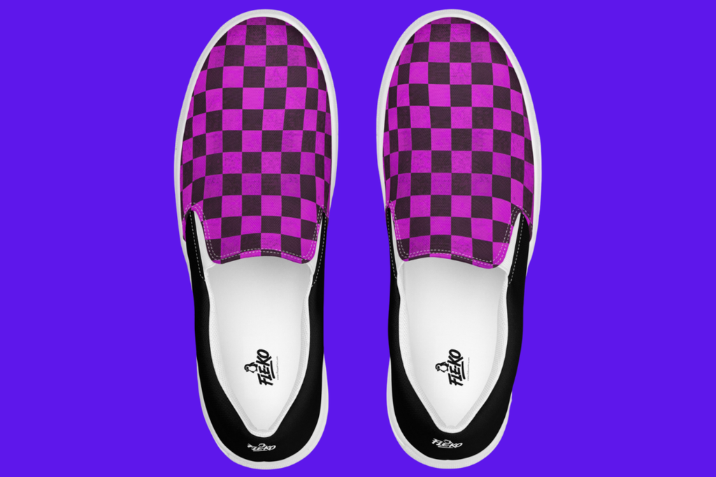 Fle-Ko Women's Checkered Pink Slip-Ons