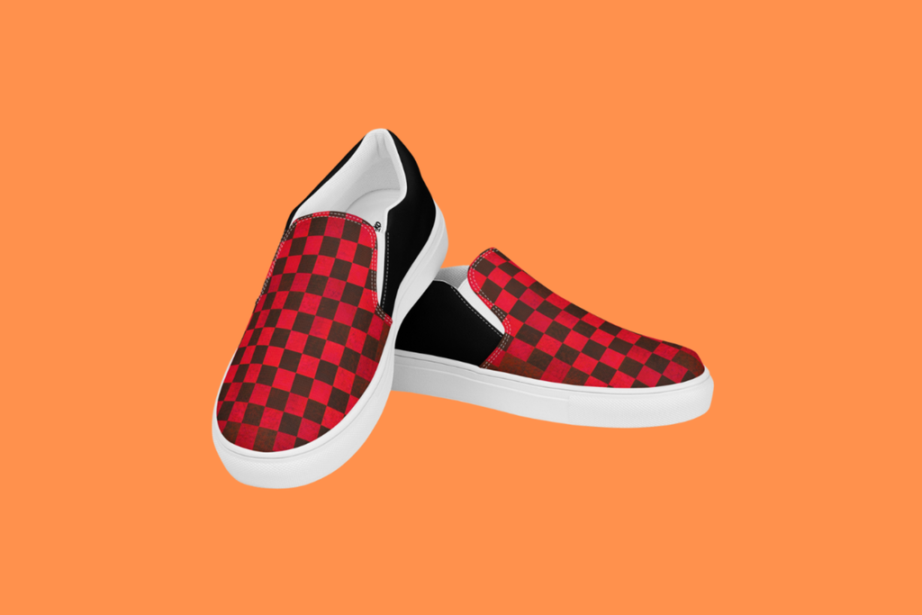 Fle-Ko Women's Checkered Red Slip-Ons