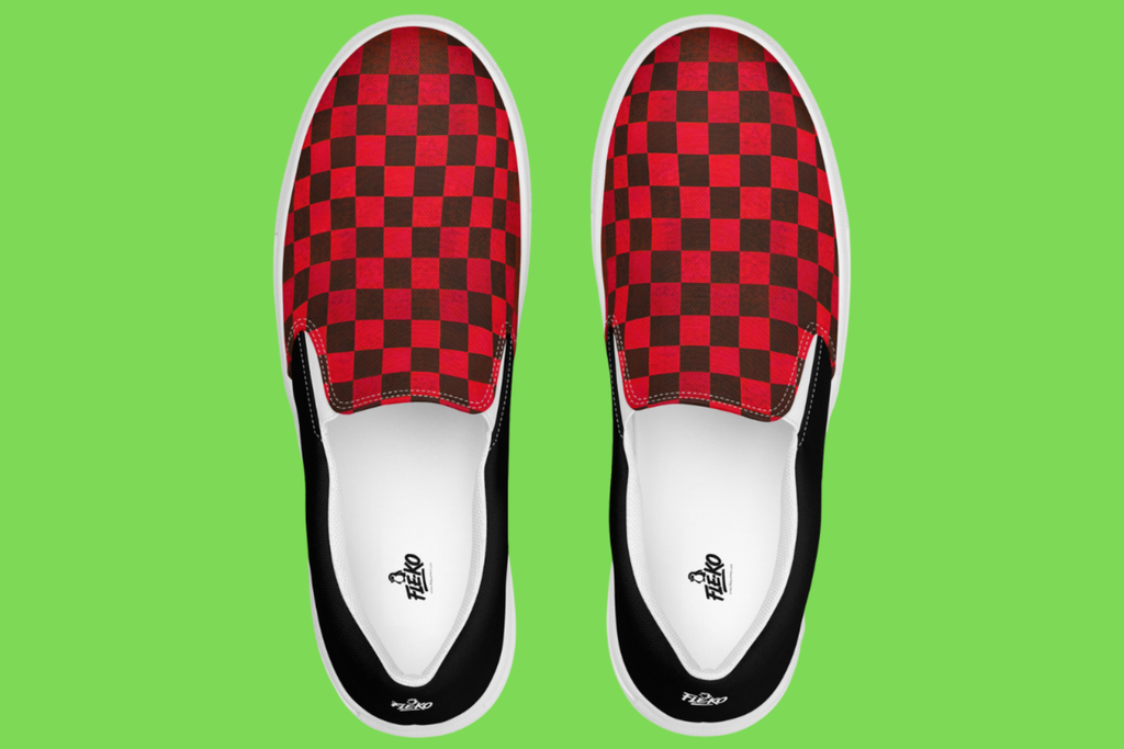 Fle-Ko Men's Checkered Red Slip-Ons