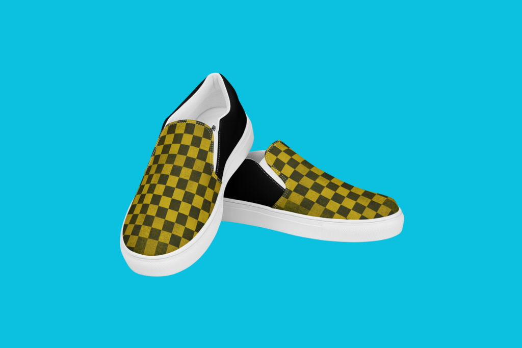 Fle-Ko Women's Checkered Yellow Slip-Ons