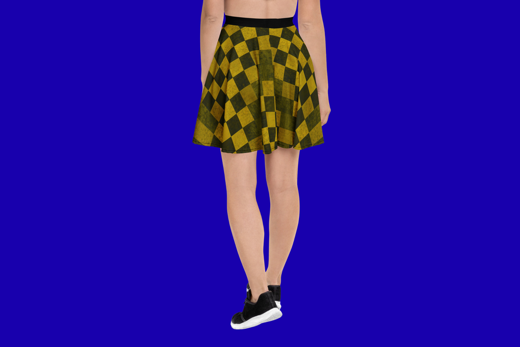 Fle-Ko Checkered Yellow Skater Skirt