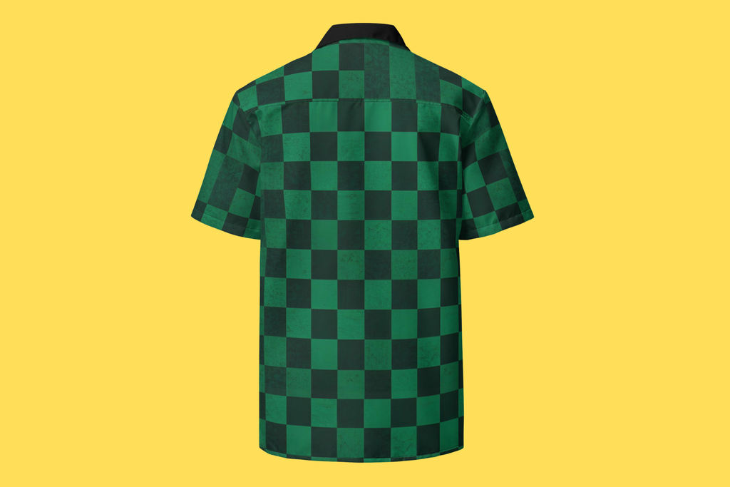 Fle-Ko Checkered Green Button-Up