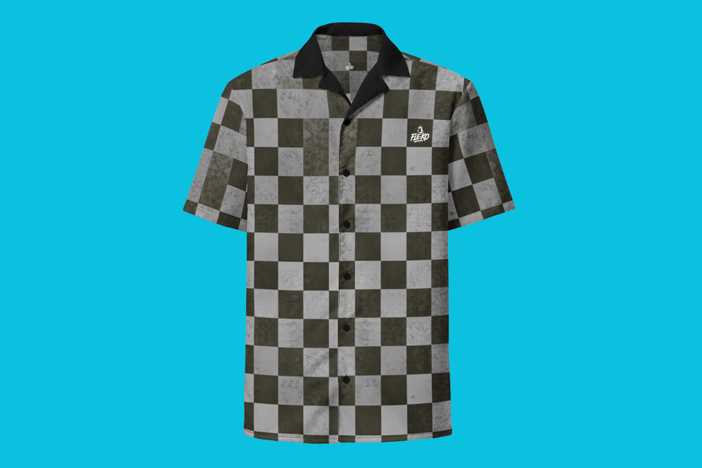 Fle-Ko Checkered Grey Button-Up
