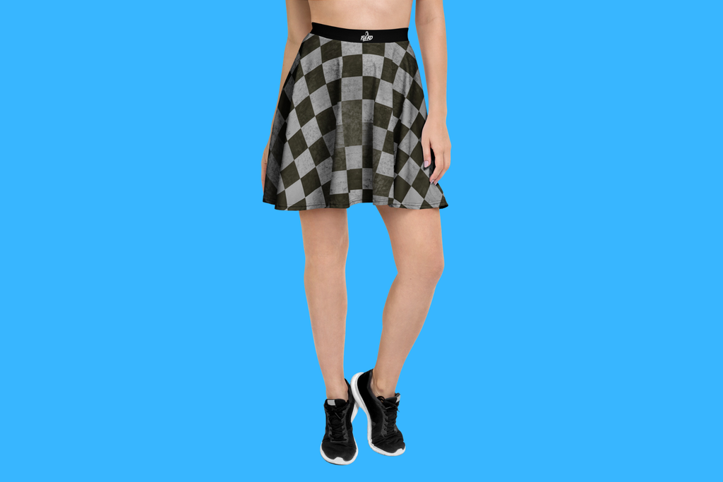 Fle-Ko Checkered Grey Skater Skirt