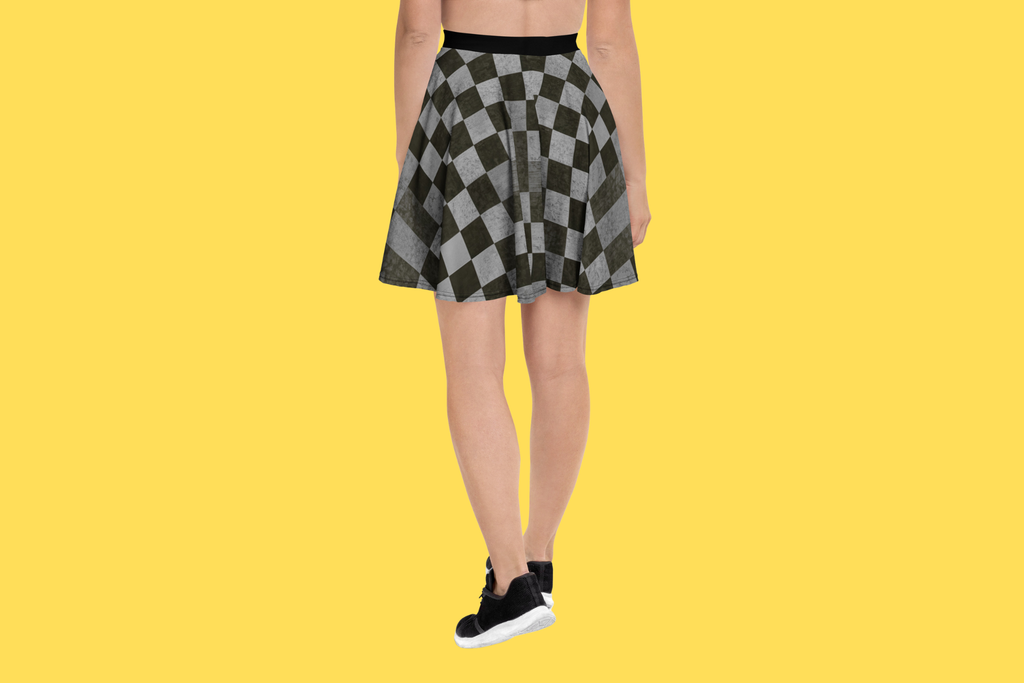Fle-Ko Checkered Grey Skater Skirt