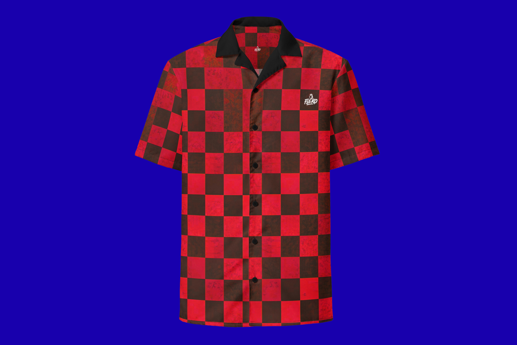 Fle-Ko Checkered Red Button-Up