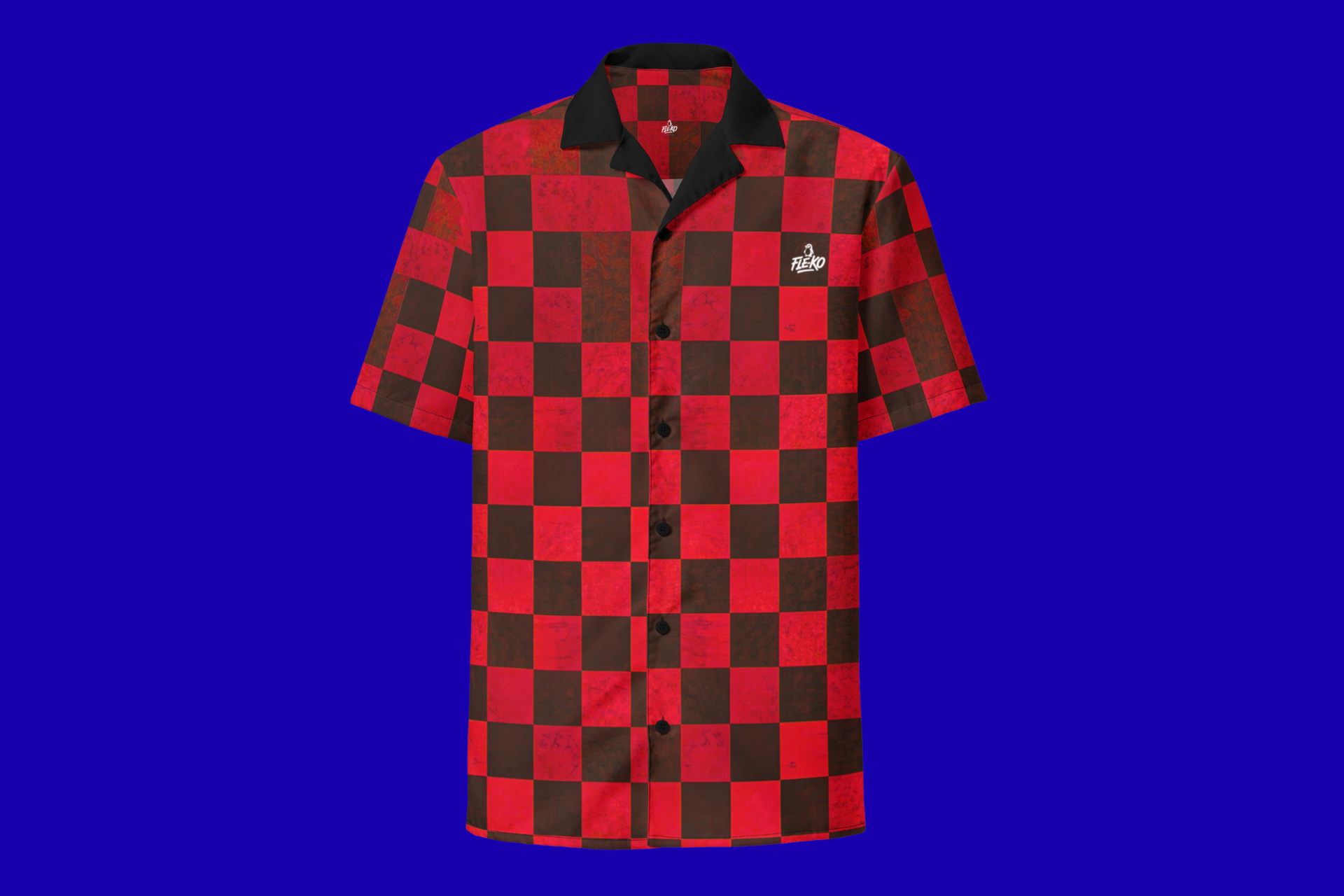 Fle-Ko Checkered Red Button-Up