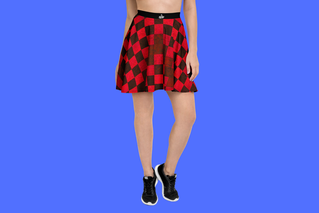 Fle-Ko Checkered Red Skater Skirt