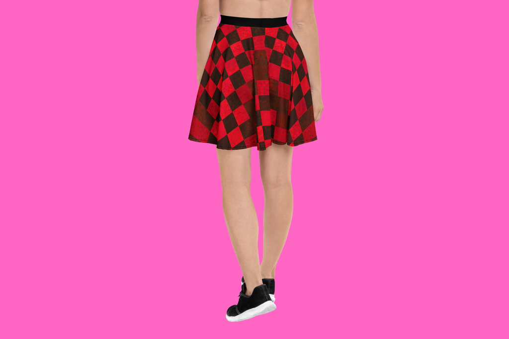 Fle-Ko Checkered Red Skater Skirt