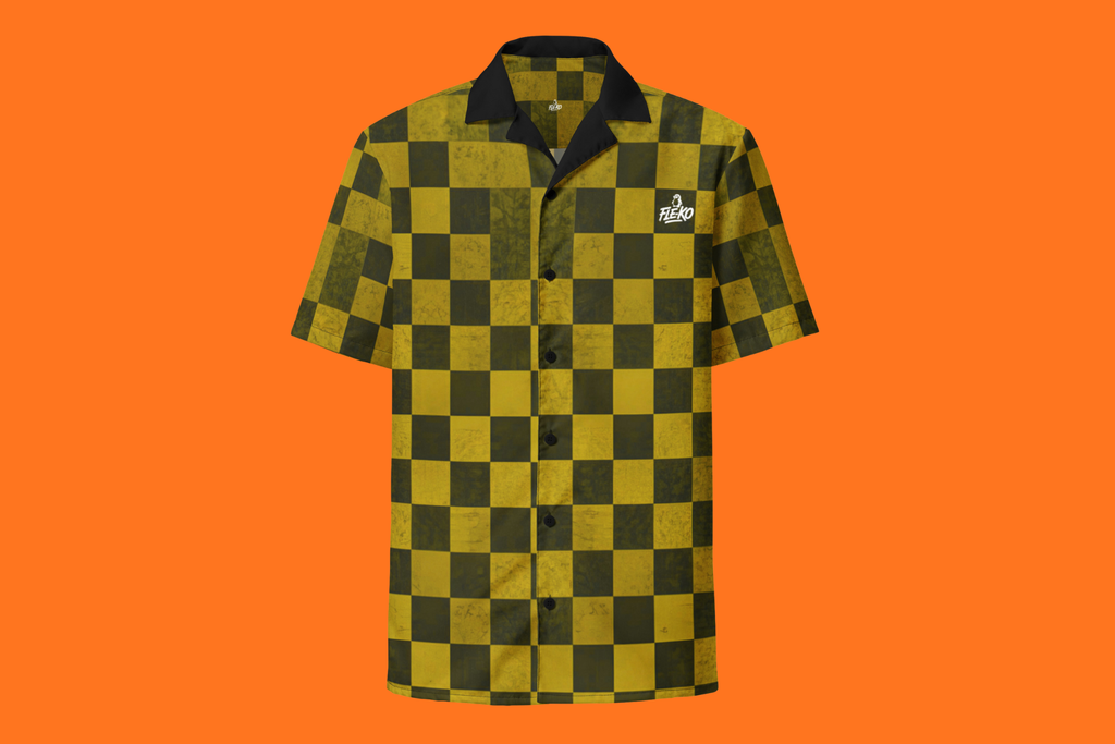 Fle-Ko Checkered Yellow Button-Up